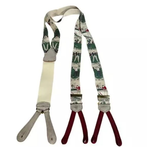 Trafalgar Mens Y Back Suspender Multicolor Button Adjustable Golf Novelty 46" - Picture 5 of 12
